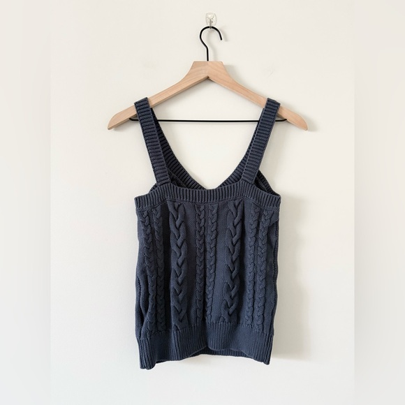 Evereve Cotton Cable Knit Tank in Navy Size S - Picture 5 of 7